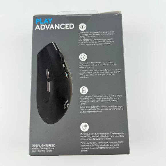 Logitech G305 Wireless Gaming Mouse Black Lightspeed New In Box Sealed NIB - Picture 2 of 5